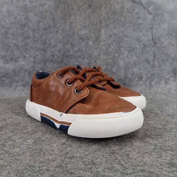 US Sports Shoes Toddler 7 Sneakers Casual Fashion Lace Up Brown Trainers Preppy - Picture 1 of 14